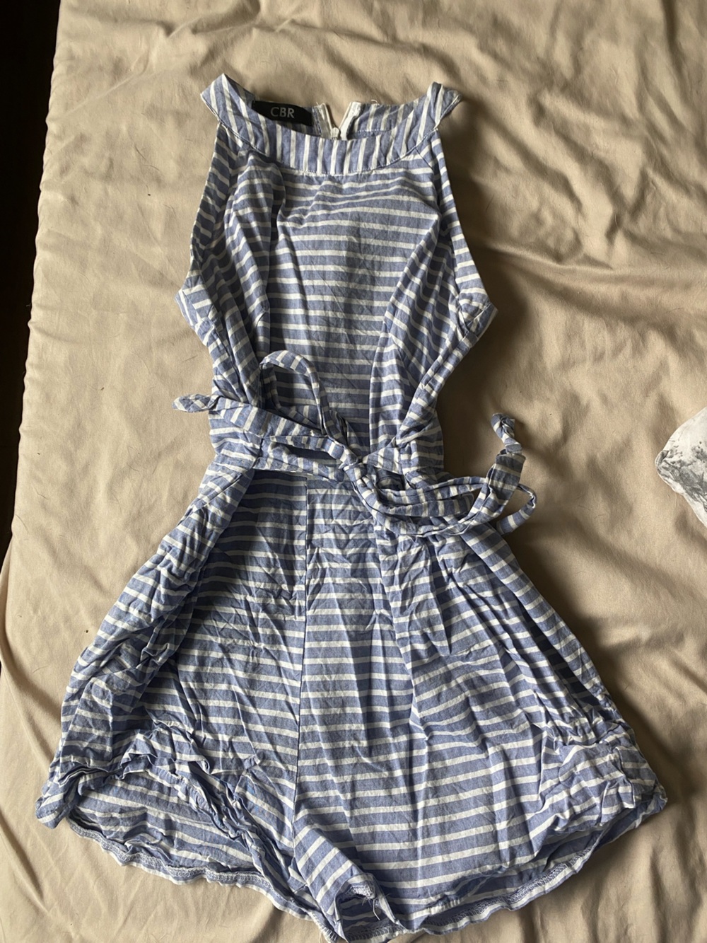 CBR Blue and White Striped Jumpsuit Romper